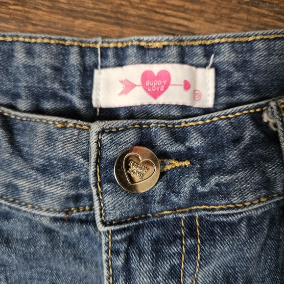 buddy love sami daisy duke jean shorts raw fringe raggedy edges size 29 boutique - Picture 3 of 5
